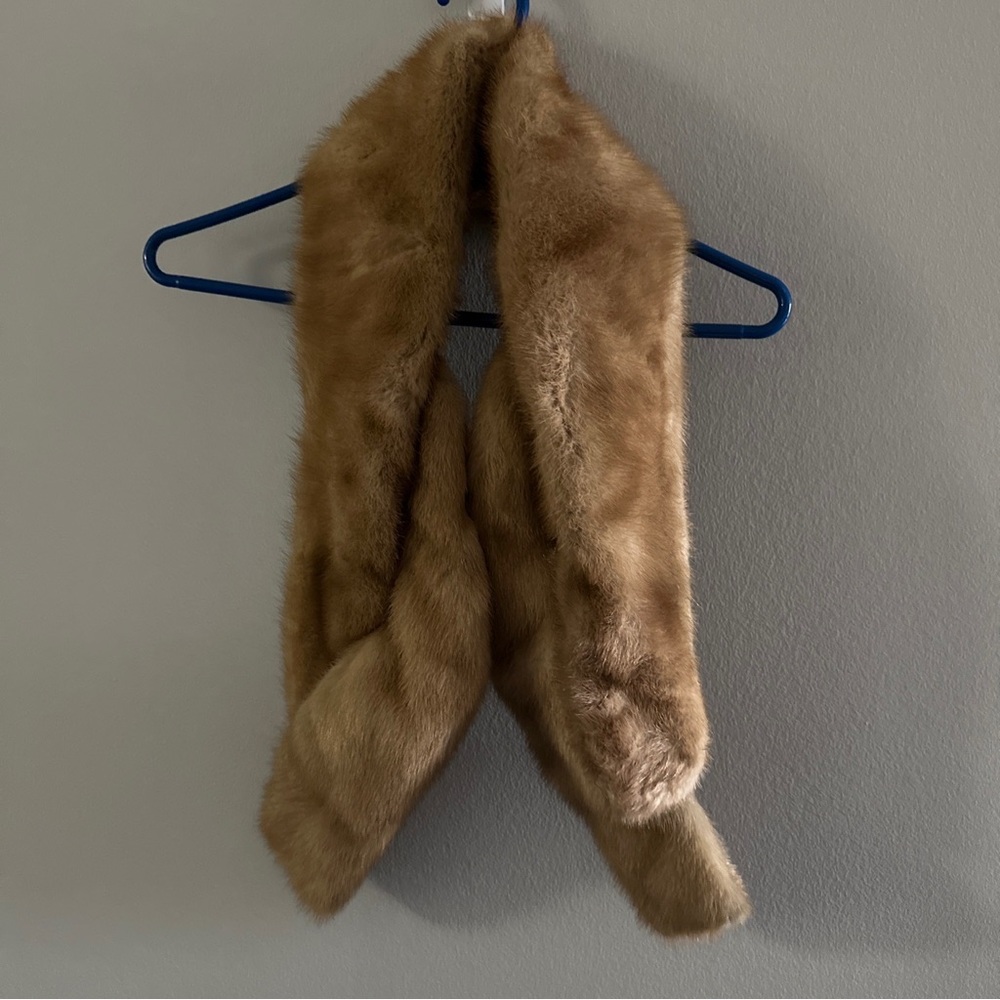 Vintage Mink? Fur Shawl for a Long Coat Wrap Scarf Animal Has Backing